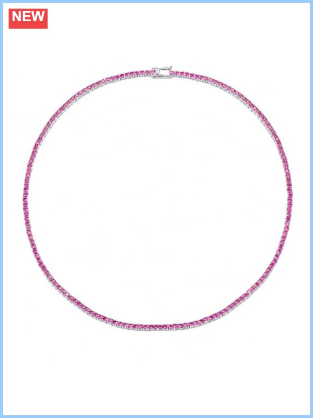 14K Gold Plated Tennis Necklace Synthetic Ruby Choker Gift